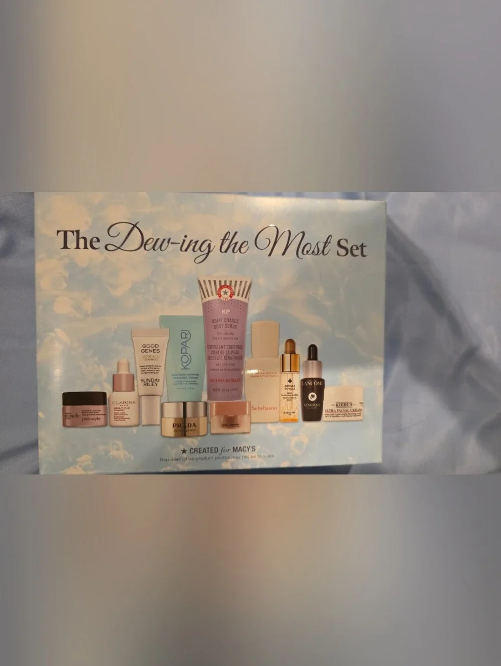 Top Brands Skincare Set with Light Blue and White Accents